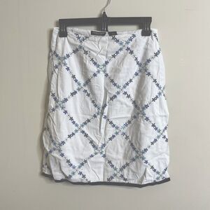 American Eagle Outfitters Womens A Line Skirt White Blue Floral Midi Size 6